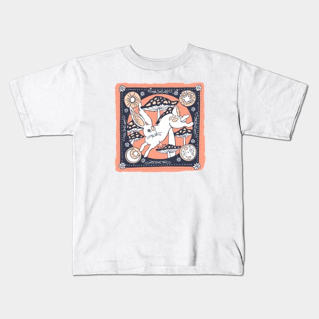 White Rabbit Kids T-Shirt by Nadia D